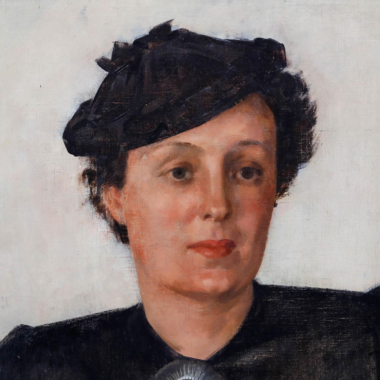 Robert Van Cauwenberghe (1905 1985) Framed Oil, Lady With The Silver Brooch photo Art