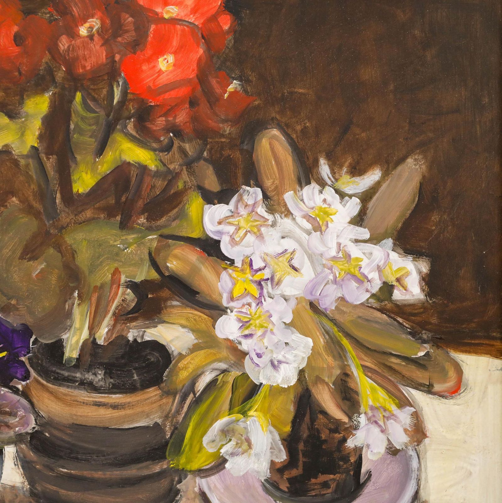 Günter Dührkop (1925 2002) Framed Oil, Still Life Of Potted Plants photo Art