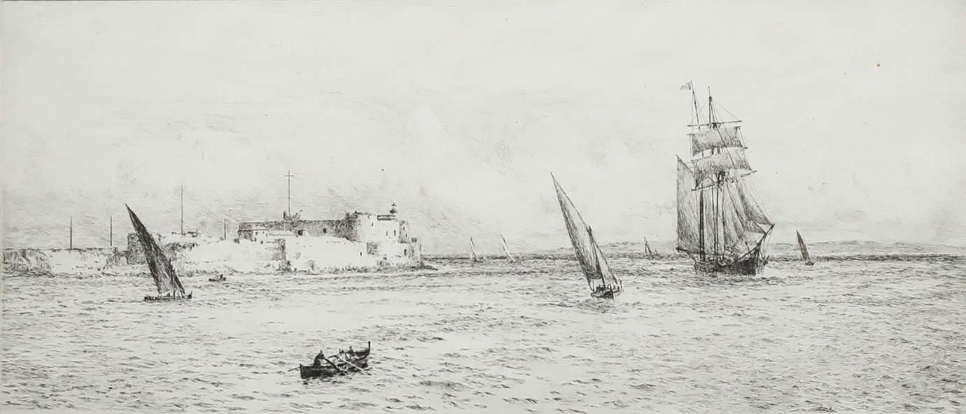 William Lionel Wyllie (1851 1931) Framed Early 20th Century Etching, Syracuse photo furniture