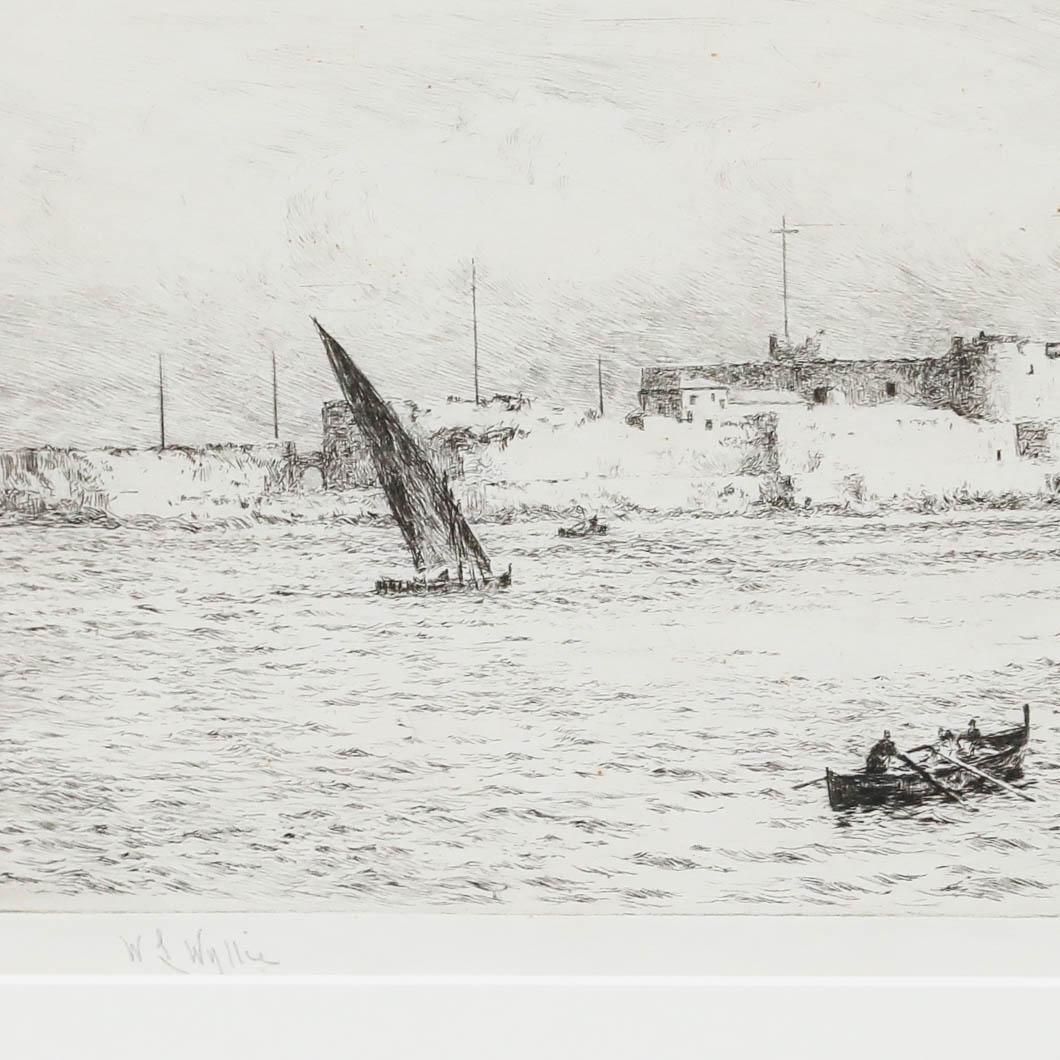 William Lionel Wyllie (1851 1931) Framed Early 20th Century Etching, Syracuse photo vinterior