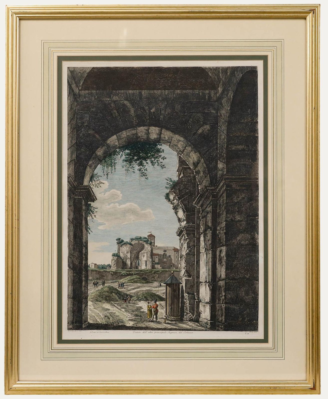 Luigi Rossini (1790 1857) 1822 Etching, The Temple Of Venus And Roma
