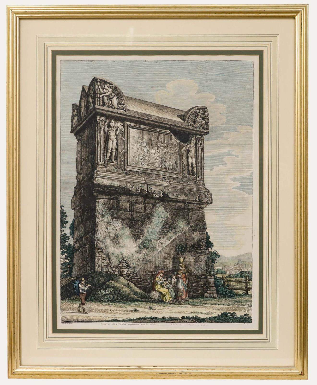 Luigi Rossini (1790 1857) 1822 Etching, The Tomb Of Publius Vibius Marianus
