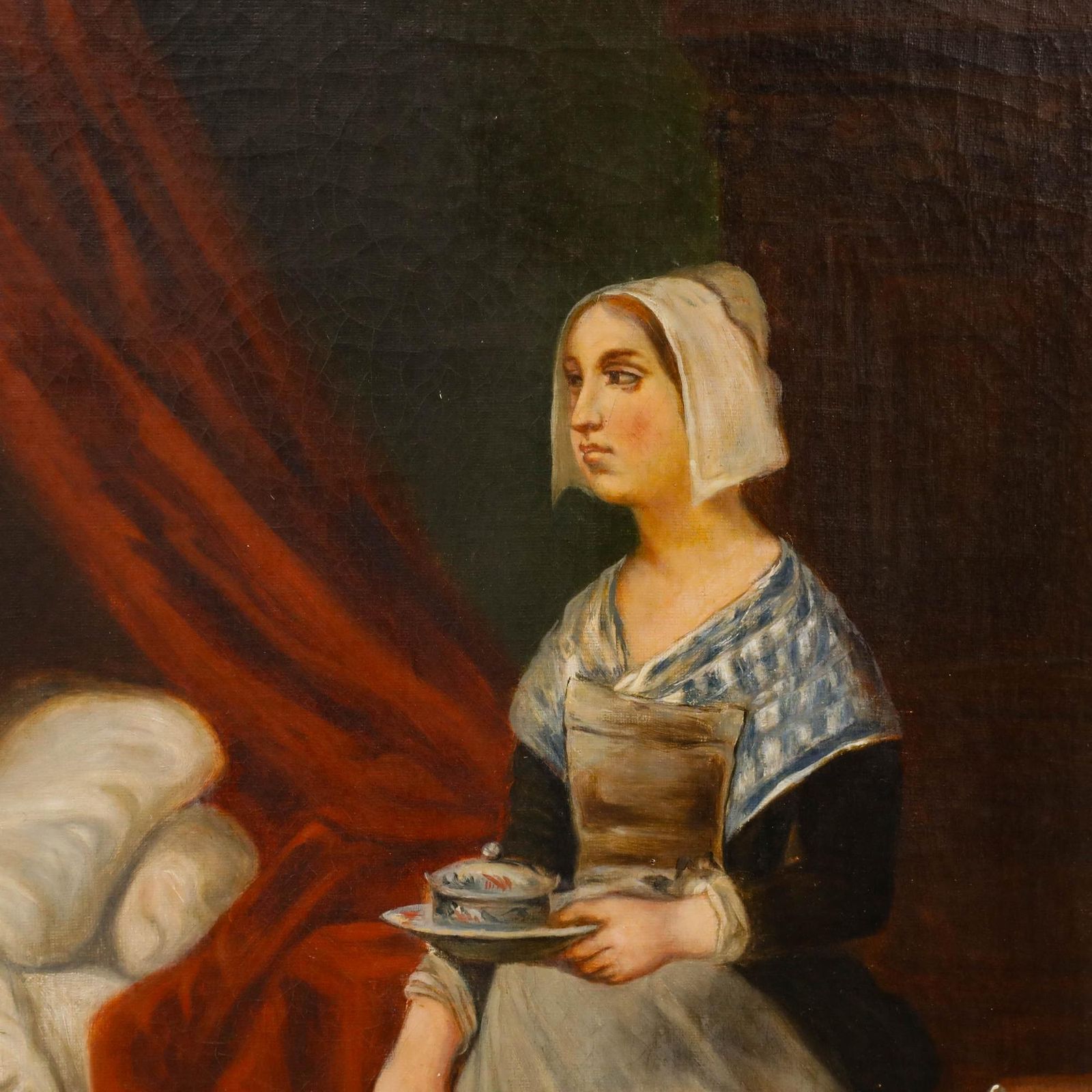 Ulysse Isnard After Achille Devéria (1800 1857) 1859 Oil, The Child's Lunch photo 550.0