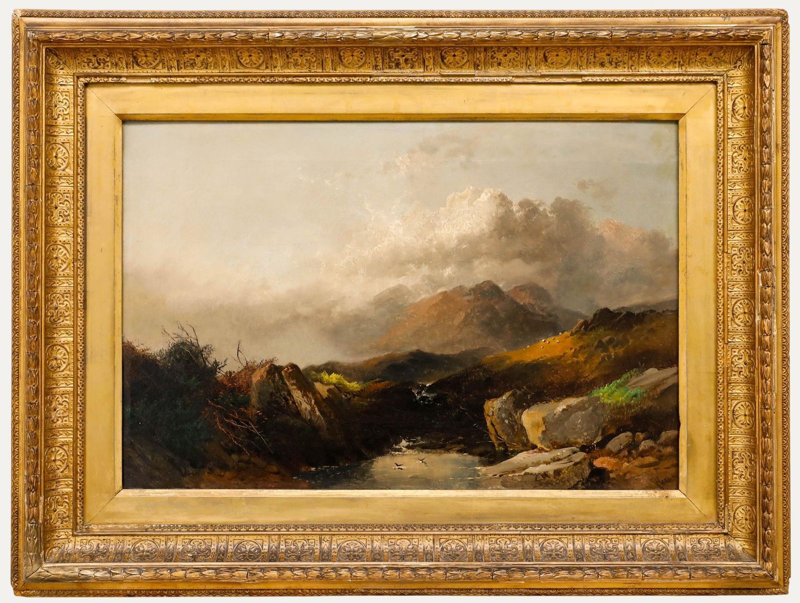 Joseph Horlor (1809 1887) Framed Late 19th Century Oil, Highland Vista
