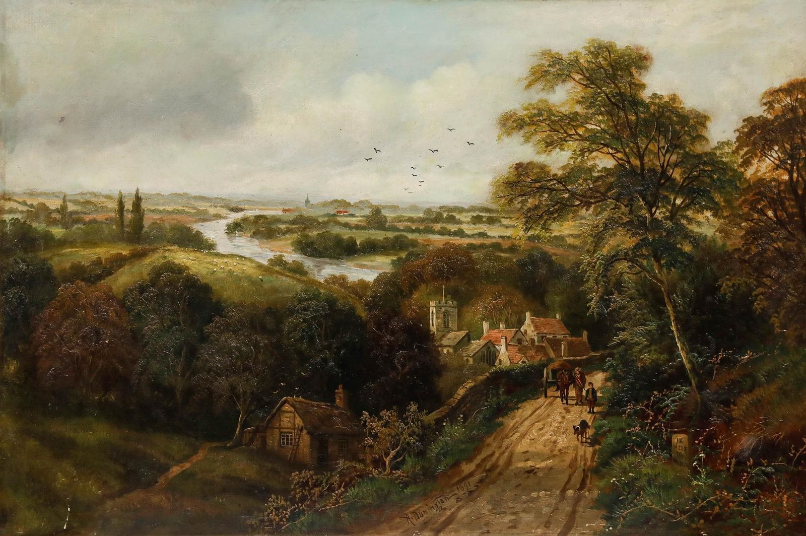 Albert Dunington (1860 1928) 1891 Oil, Nine Miles To Windsor photo furniture