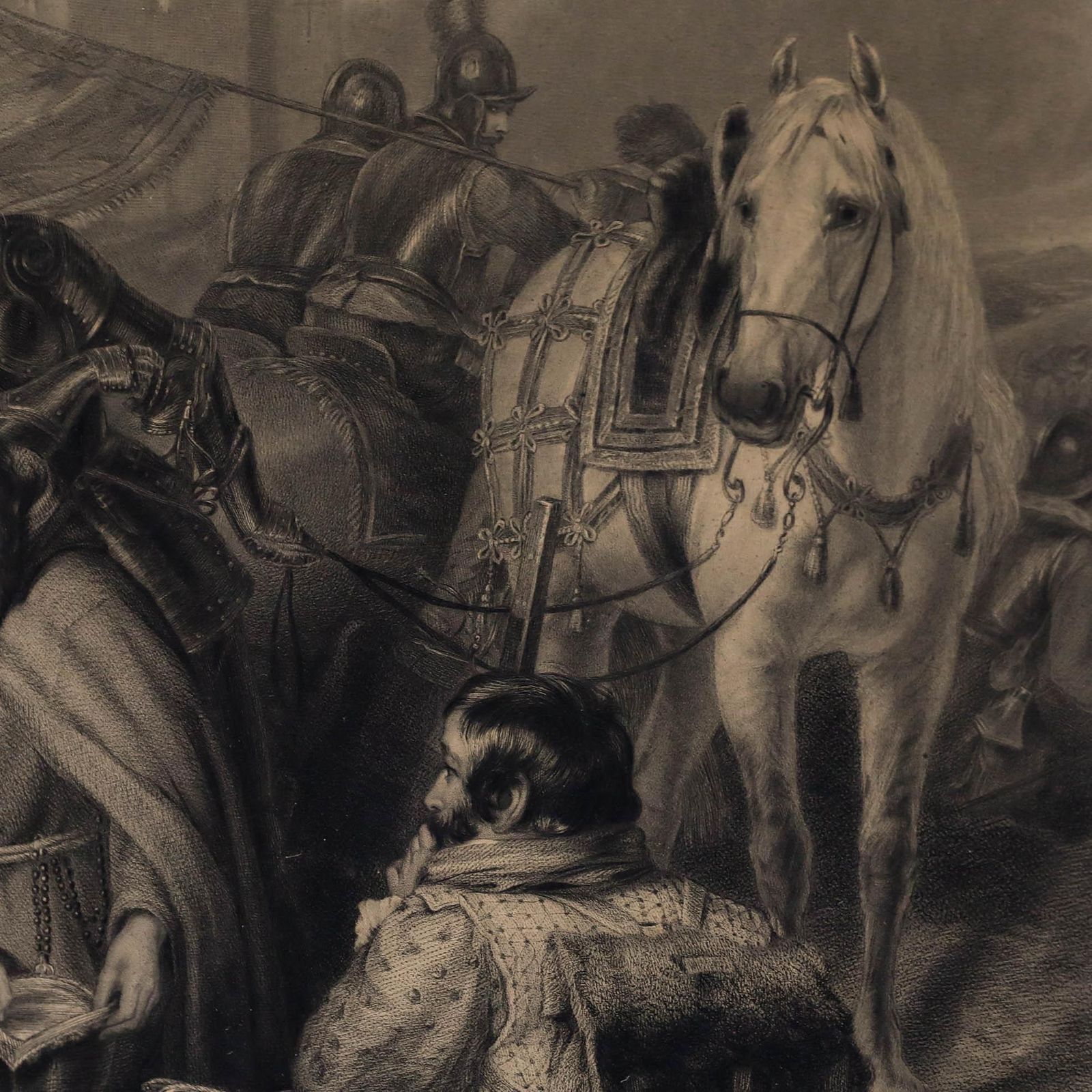 Murray After Landseer 1844 Engraving, Mary Mourning Over The Dying Douglas photo vinterior
