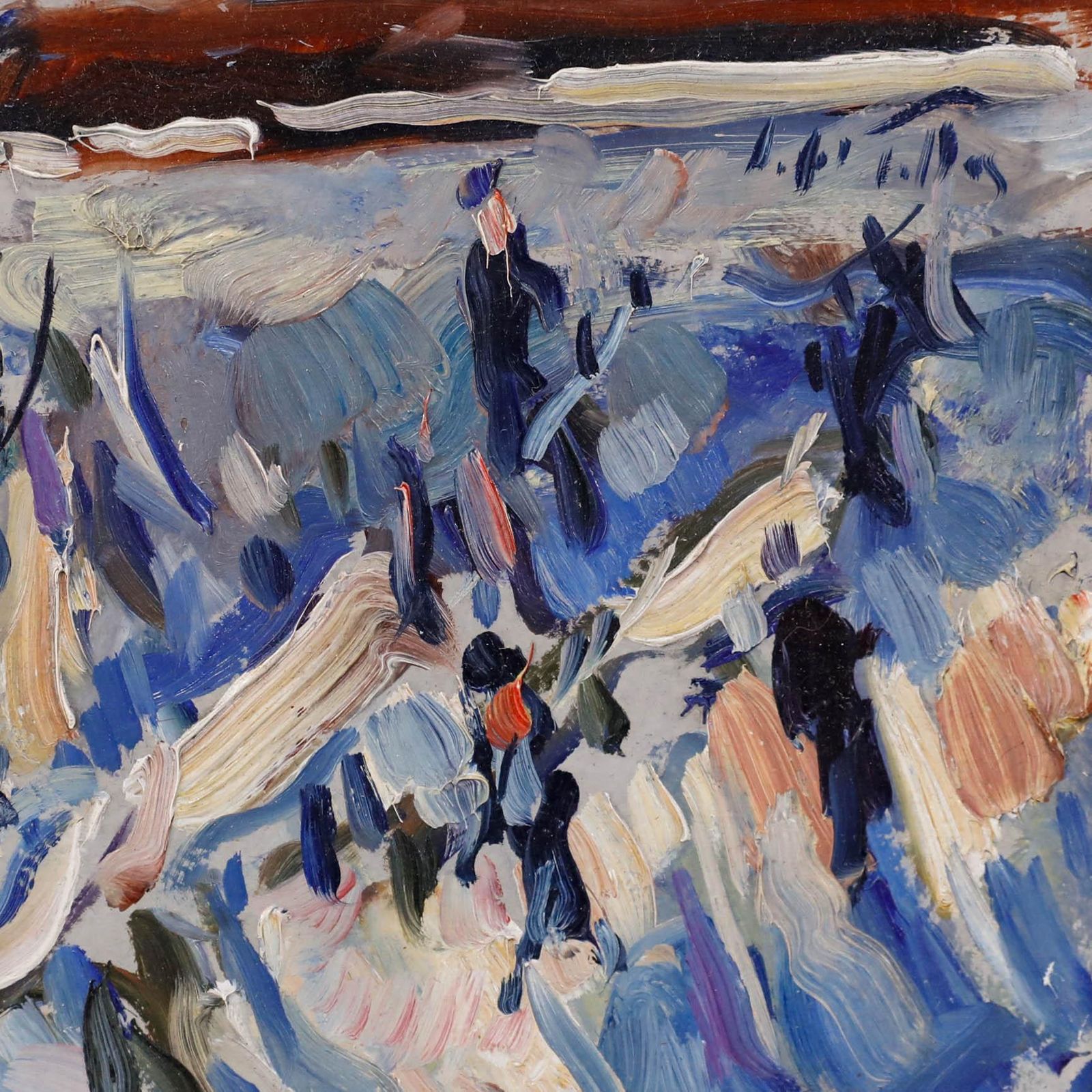 Sergio Telles (B.1936) 1971 Oil, Washerwomen In Olhão photo Art