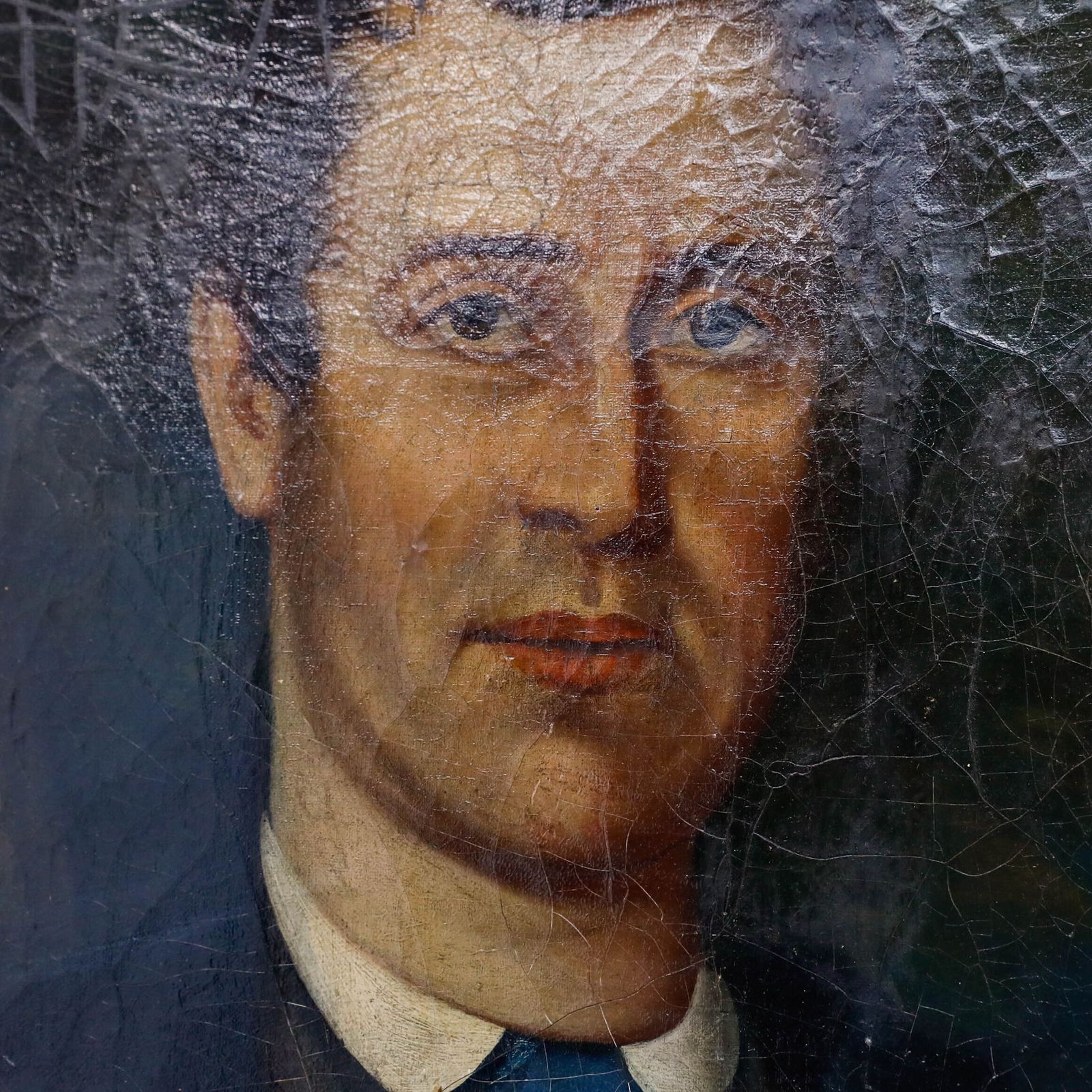 Folk Art Late 19th Century Oil Portrait Of A Gentleman With A Book photo 350.0