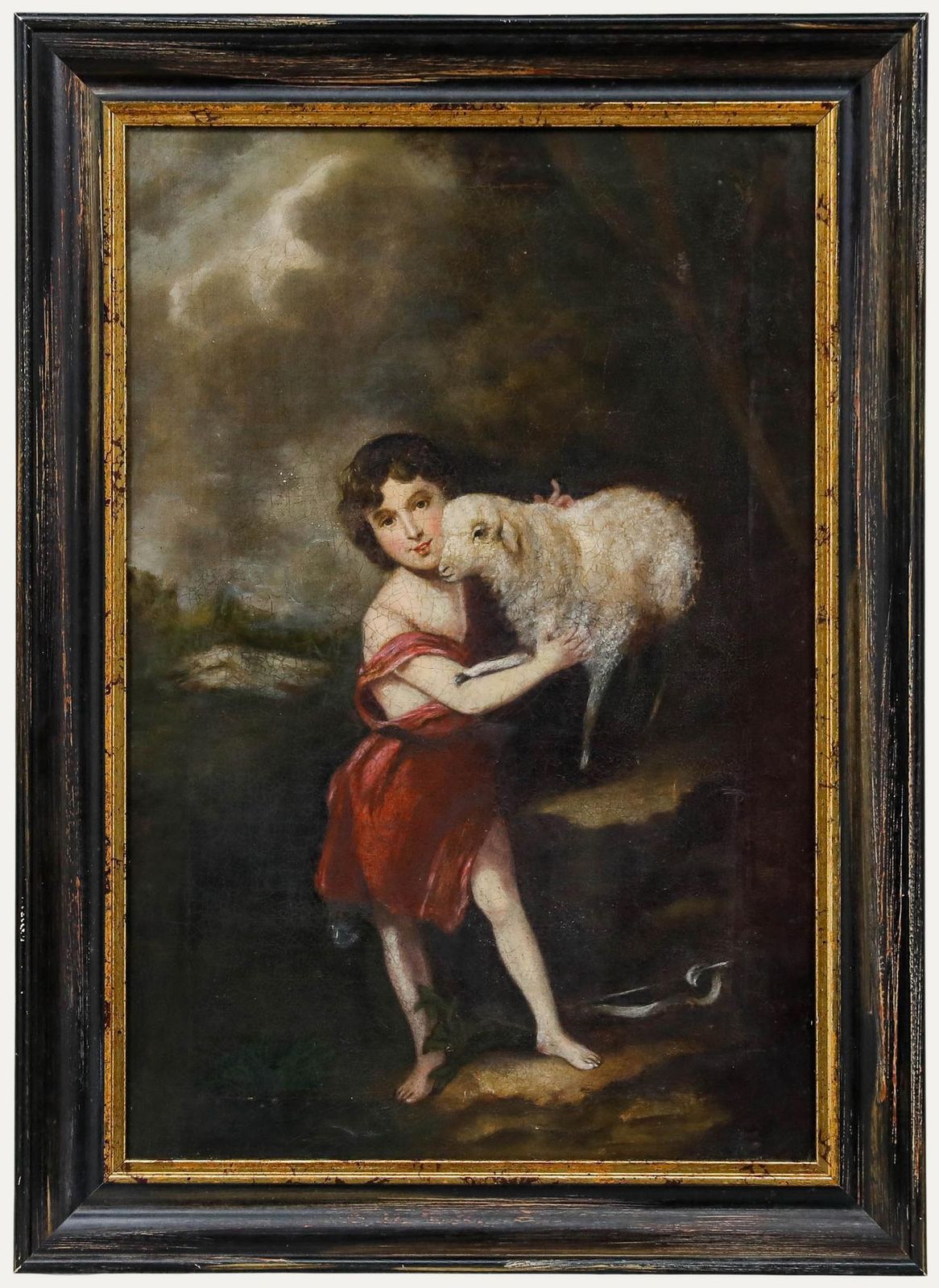 After Bartolome Esteban Murillo Oil, The Infant Saint John With The Lamb