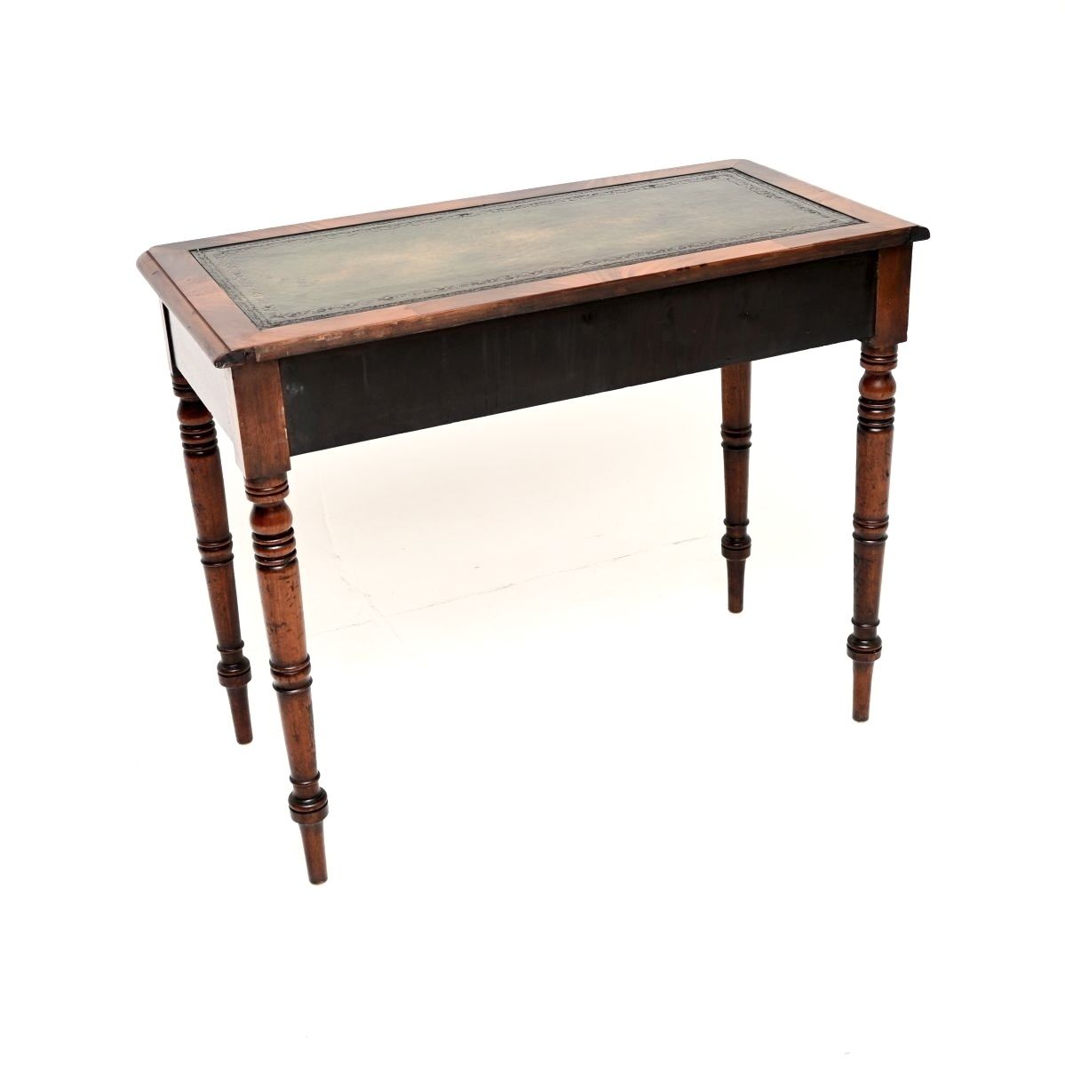 photo for sale Antique Early Victorian Mahogany Leather Top Writing Table / Desk