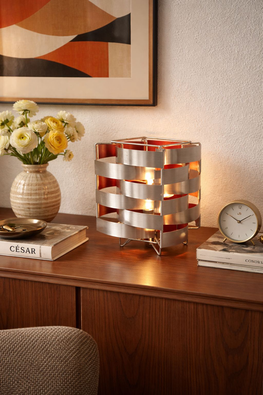 Vintage 1970s Max Sauze "Uranus" Table Lamp   24 X 18 Cm photo for sale