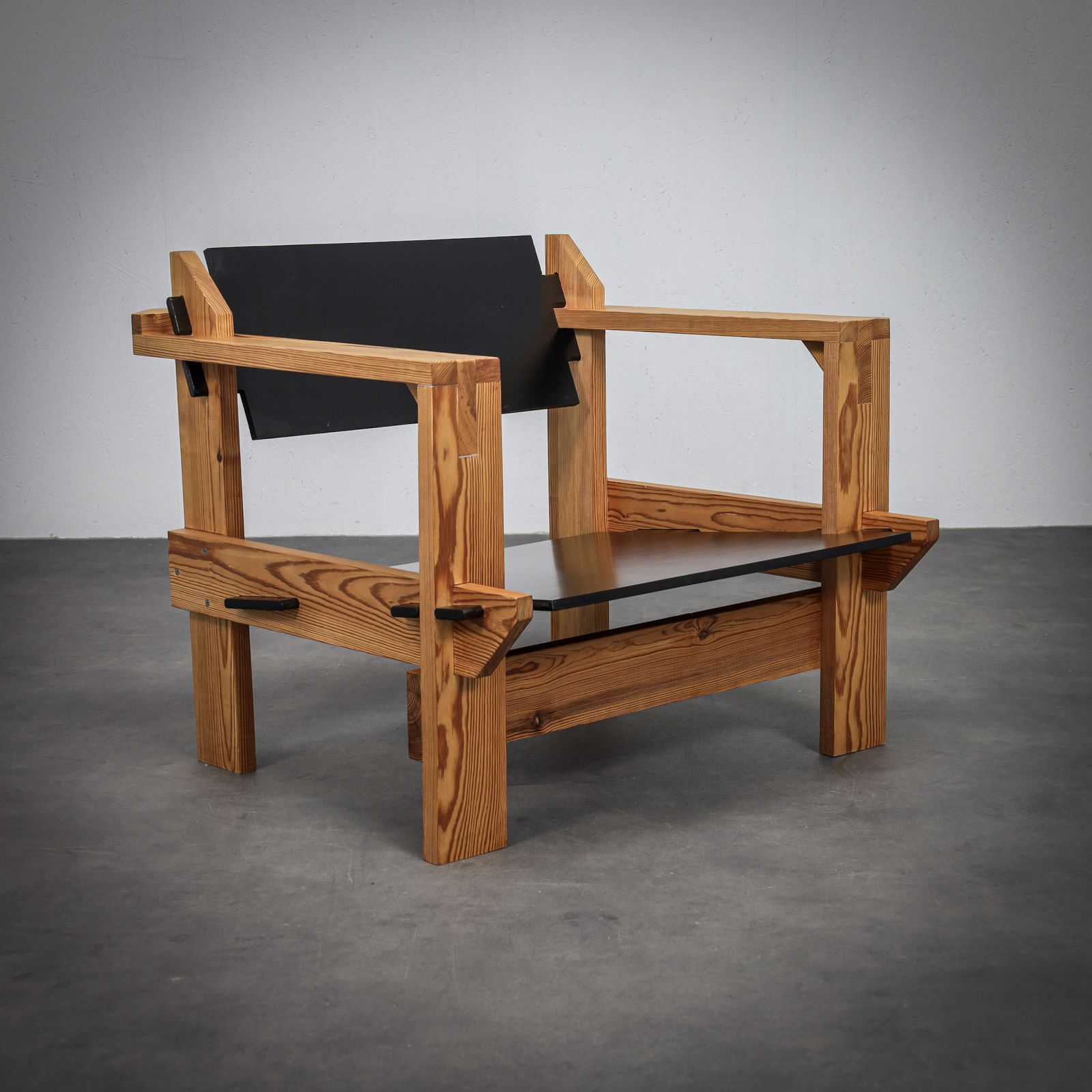 Extremely Rare Pair Of Dutch Solid Pine Lounge Chairs By Wouter Fens, 1960s photo 6300.0