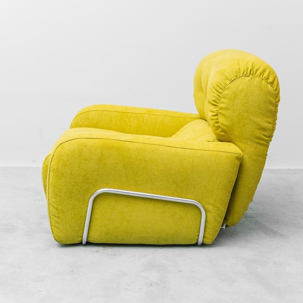 Vintage 1970s Green Armchair With Metal Frame – Italian Modern Design photo 320.0