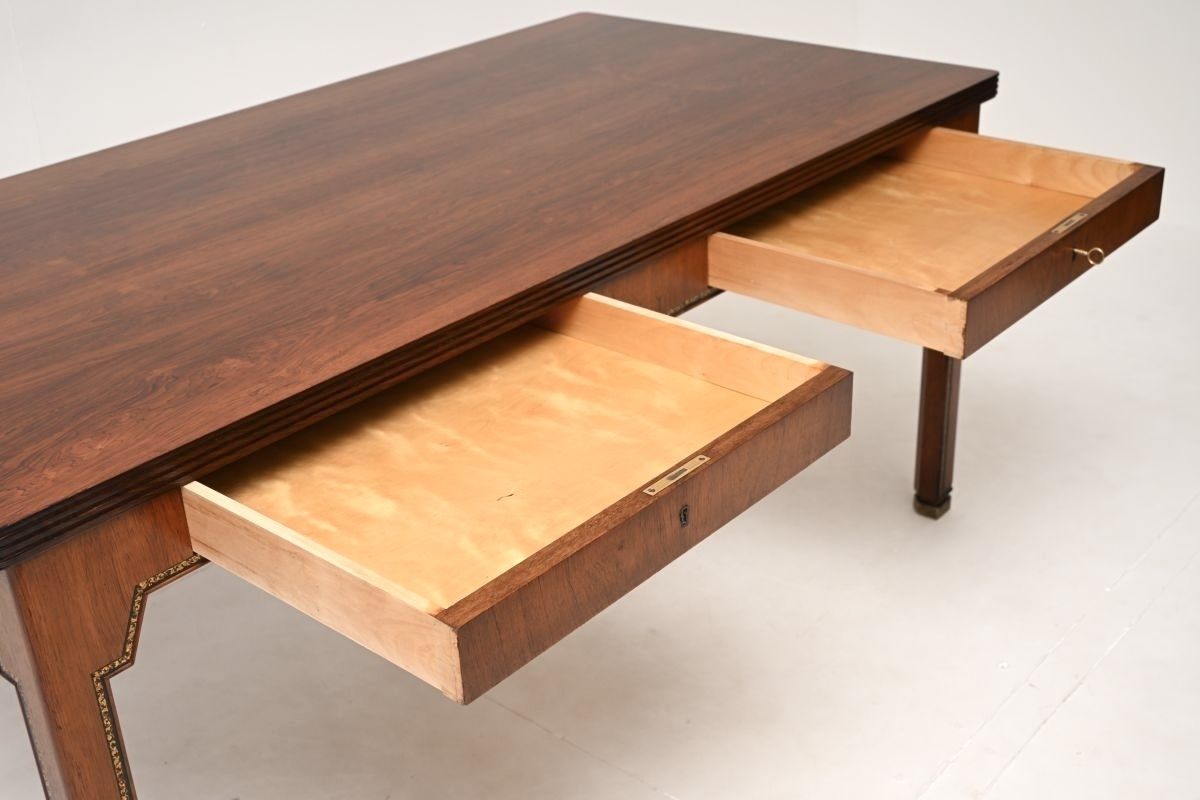 7735.0 Vintage Danish Master Cabinetmaker Made Rosewood And Leather Desk photo