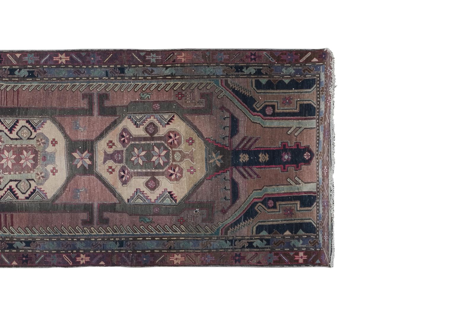 Hand Knotted Caucasian Animal Runner Rug 3'9'' X 10'6'' photo Textiles