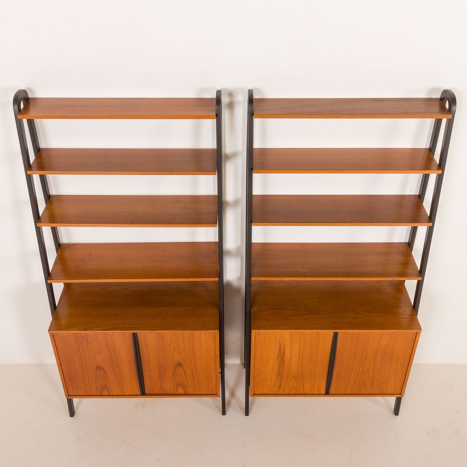 photo furniture Mid Century Free Standing Two Parts Wall Unit By Brantorps, Sweden 1960s