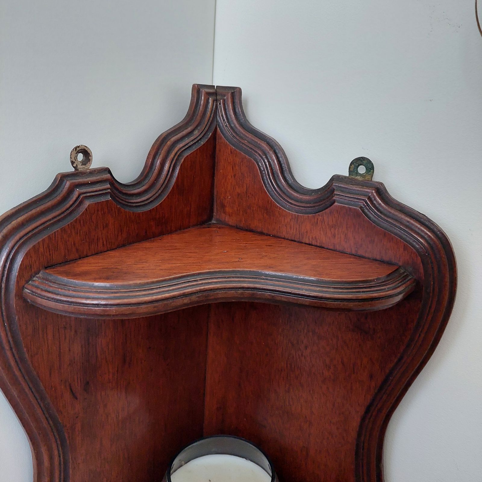 photo for sale Antique Mahogany Corner Shelf Wall Shelving Hanging Shelf Unit 19th Century