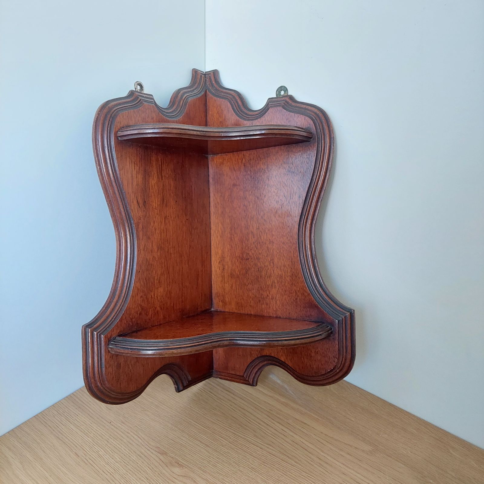 Antique Mahogany Corner Shelf Wall Shelving Hanging Shelf Unit 19th Century photo buy