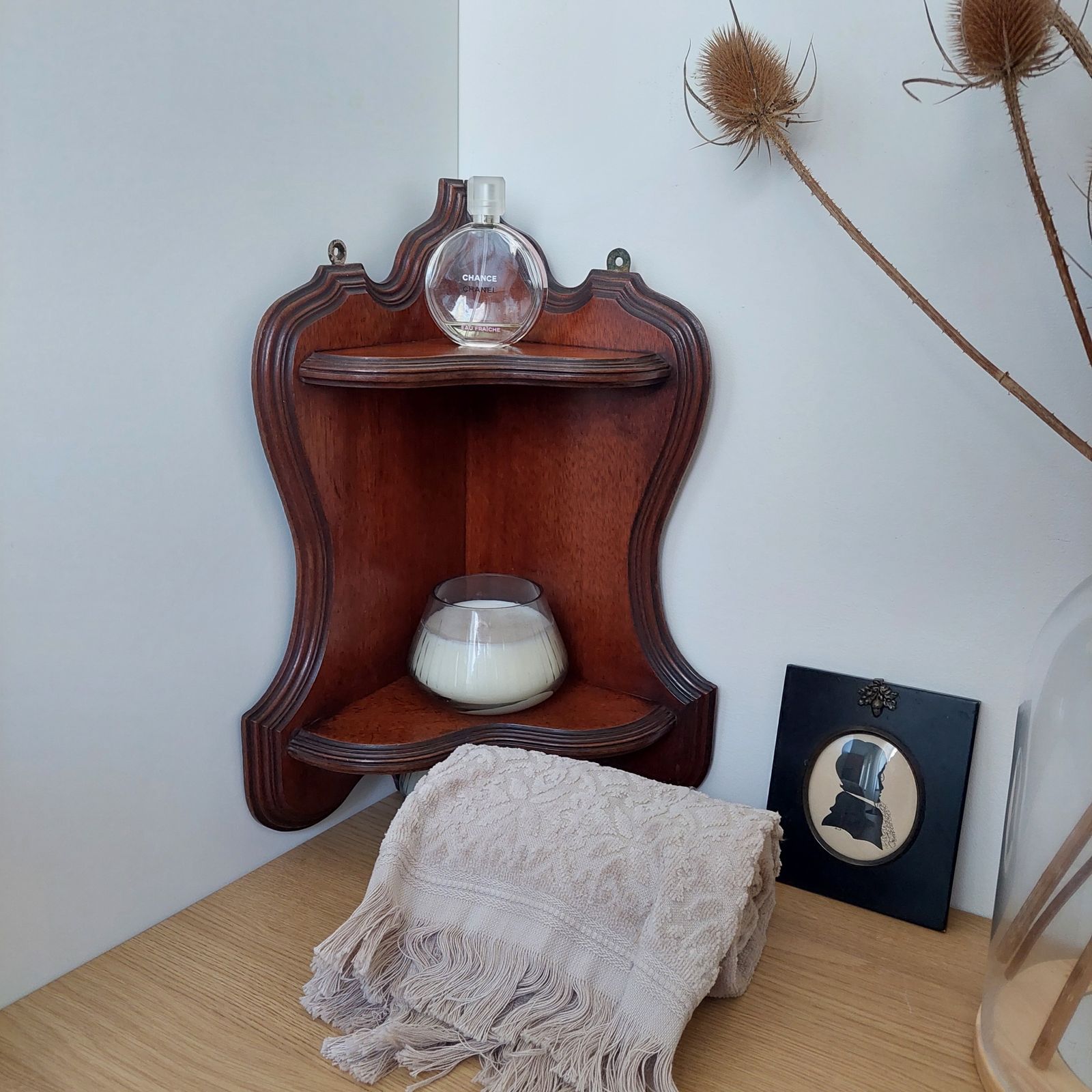Antique Mahogany Corner Shelf Wall Shelving Hanging Shelf Unit 19th Century photo furniture