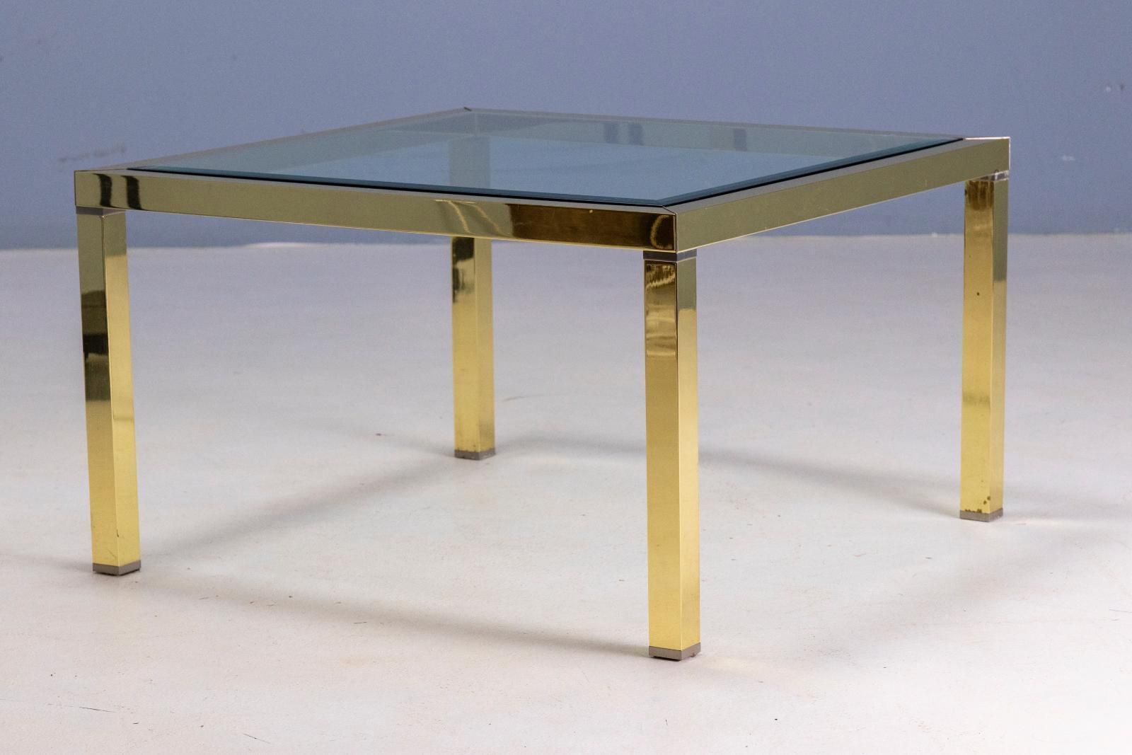 Brass And Glass Coffee Table, 1970s, Europe photo for sale