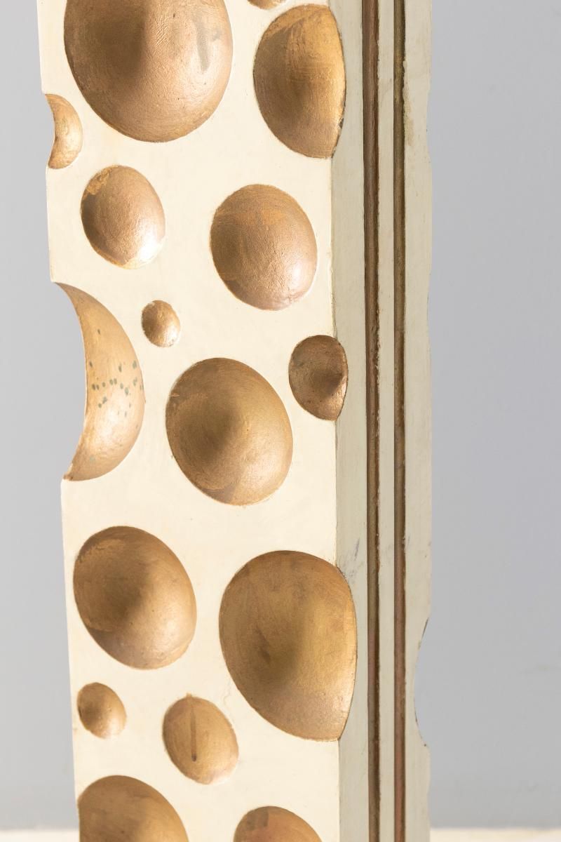 Floor Lamp With Marbled Glass Shade, 1960s–1970s, Europe