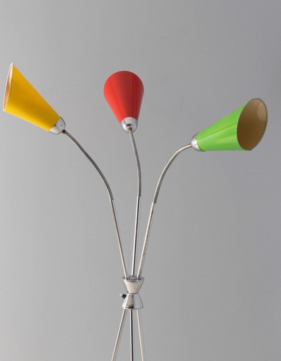 Driearmsstaande Lamp, Lidokov, Jaren 1950–1960, Tsjecho Slowakije photo vinterior