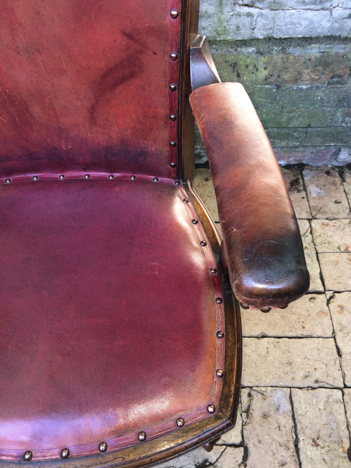 Edwardian Walnut  And Leather Desk Chair By W Angus And Co London. photo buy