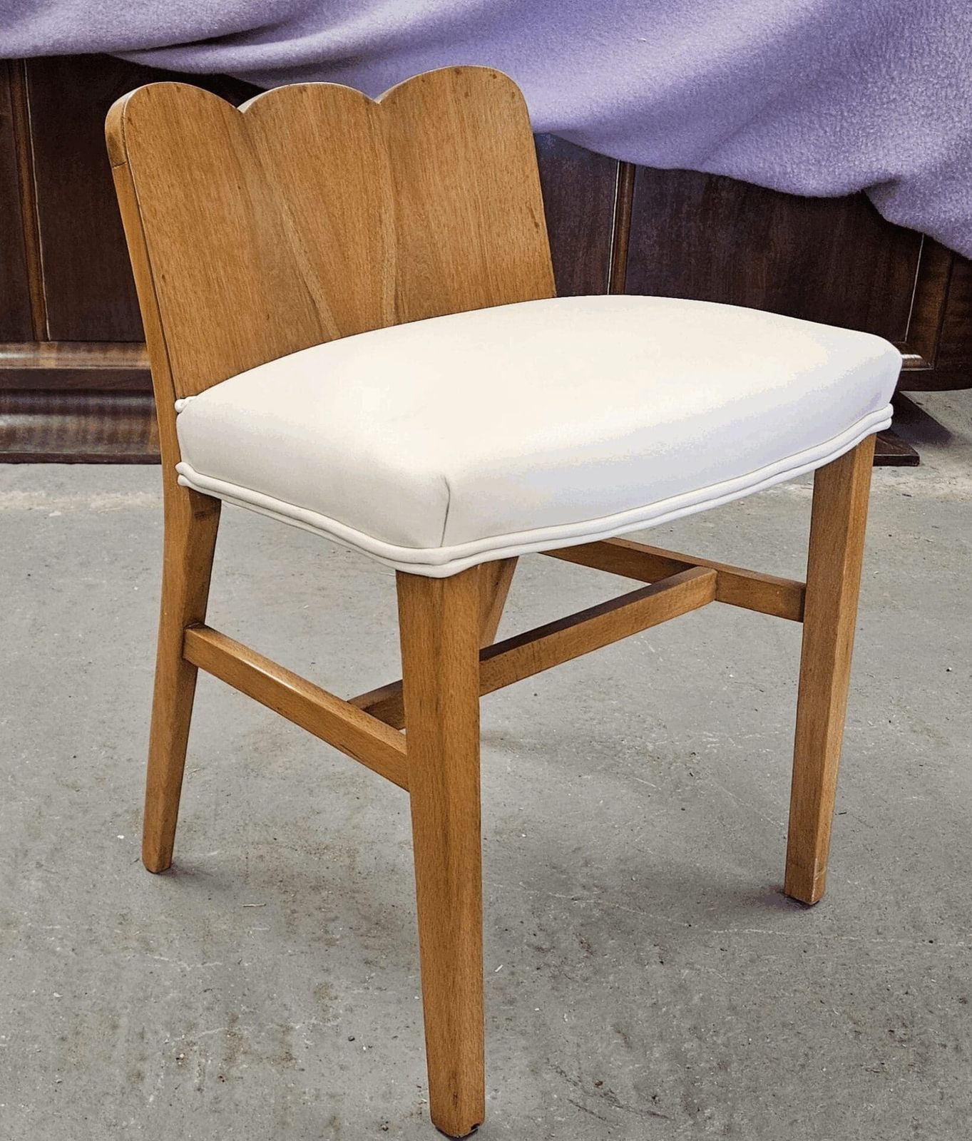 Art Deco Bedroom Chair With Cloud Shape Back And Newly Upholstered photo 750.0