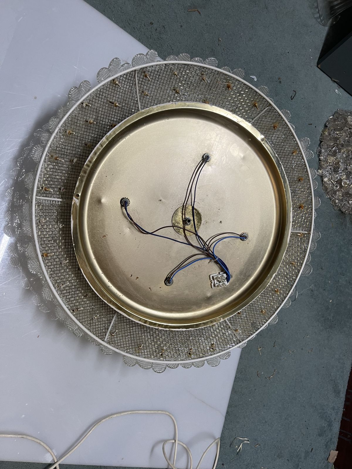 photo for sale Large Murano Glass Flower Flushmount By Archimede Seguso 1960’s