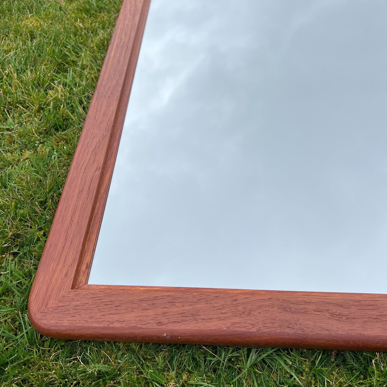 2 X  Mid Century Full Length Mirror With Teak Base, Vintage 1960s 1970s photo for sale
