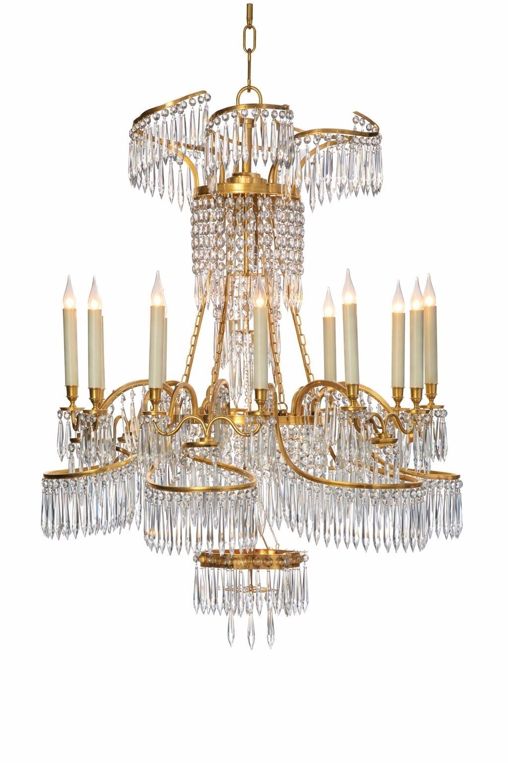 Certified Maison Baguès French Antique Crystal Chandelier, 12 Light, 1920s–30s photo furniture