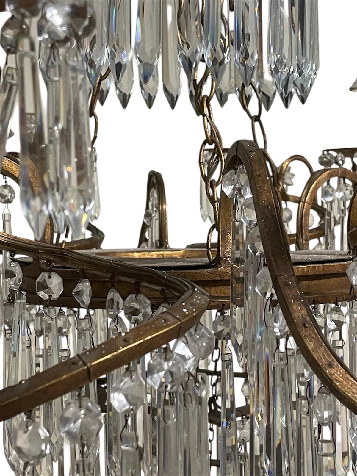 Certified Maison Baguès French Antique Crystal Chandelier, 12 Light, 1920s–30s photo for sale
