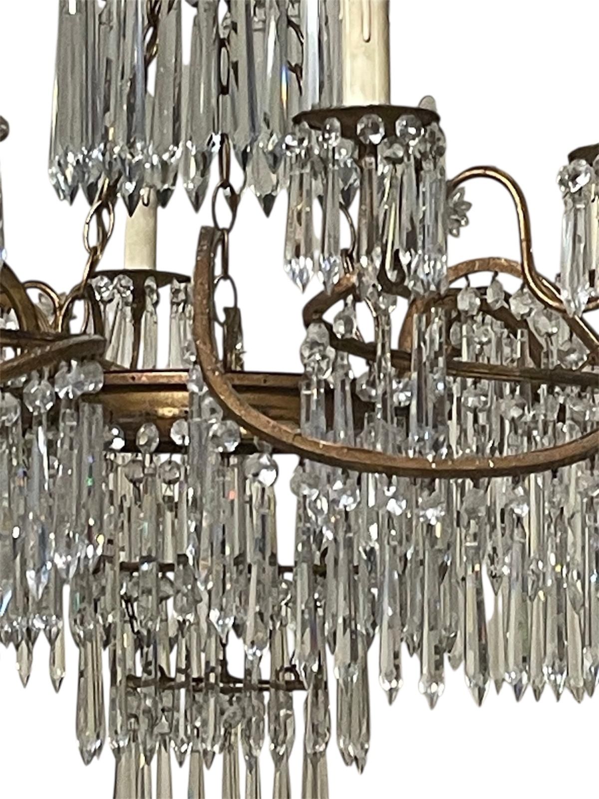 Certified Maison Baguès French Antique Crystal Chandelier, 12 Light, 1920s–30s photo 25000.0
