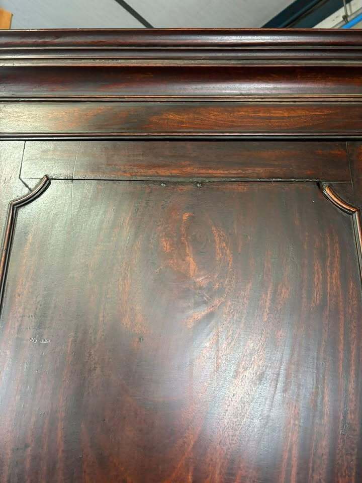 Georgian Mahogany Kneehole Bureau Bookcase photo vintage