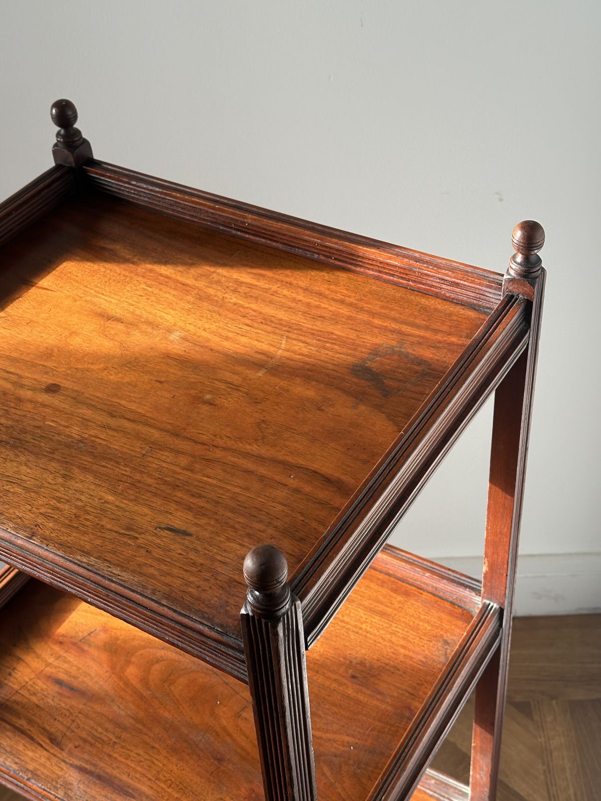A Walnut Aesthetic Movement Three Tier Whatnot In The Manner Of E.W Godwin photo for sale