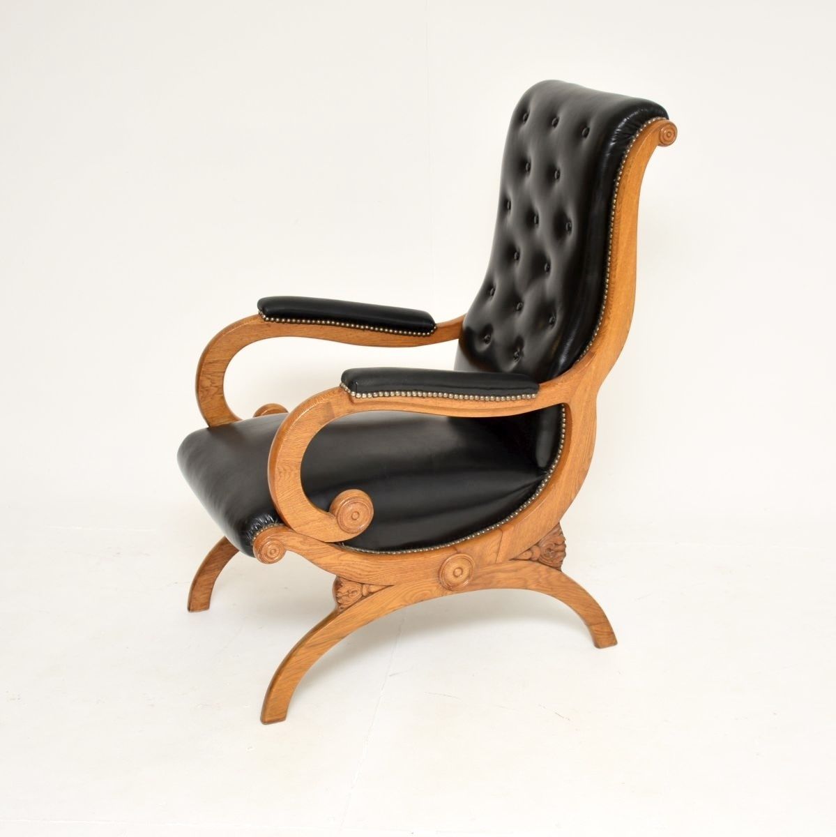 Antique Regency Period Leather Slipper Armchair photo furniture