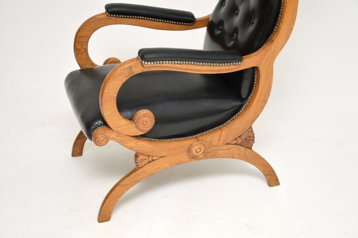 Antique Regency Period Leather Slipper Armchair photo vinterior