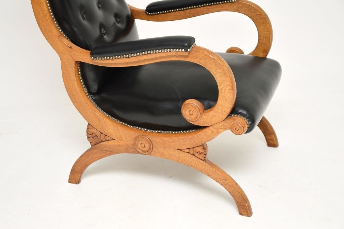 Antique Regency Period Leather Slipper Armchair photo buy