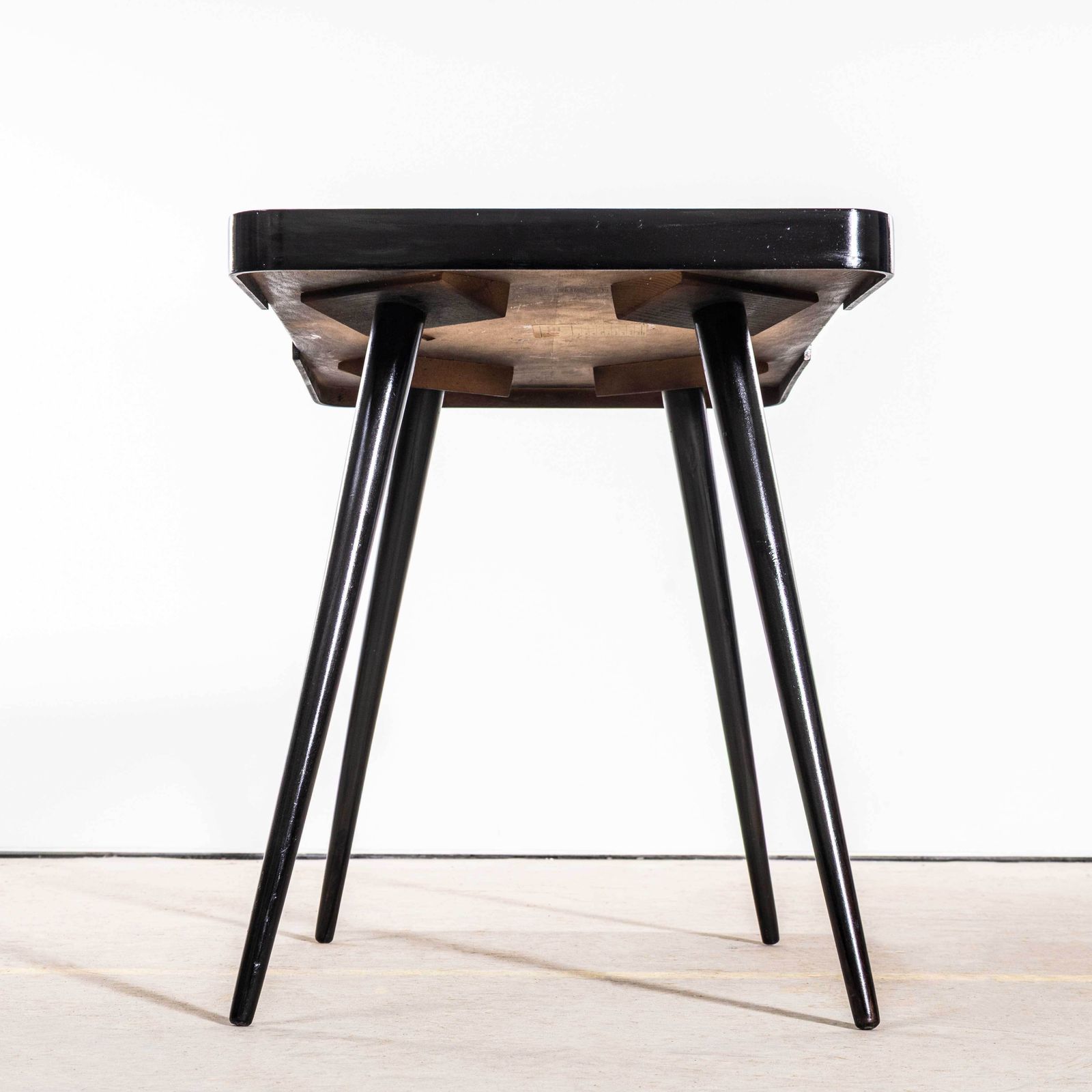 1950’s Czech Side Occasional Table By Jiri Jiroutek – White Opaxit Glass photo for sale