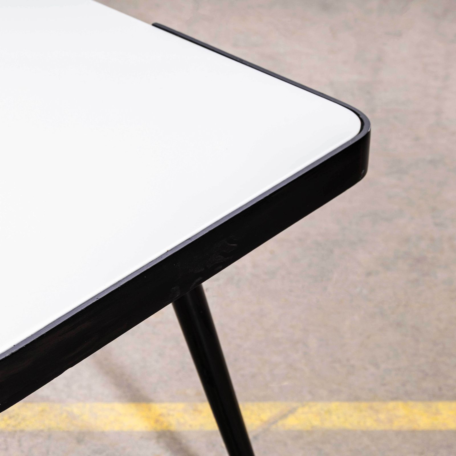 1950’s Czech Side Occasional Table By Jiri Jiroutek – White Opaxit Glass photo Furniture
