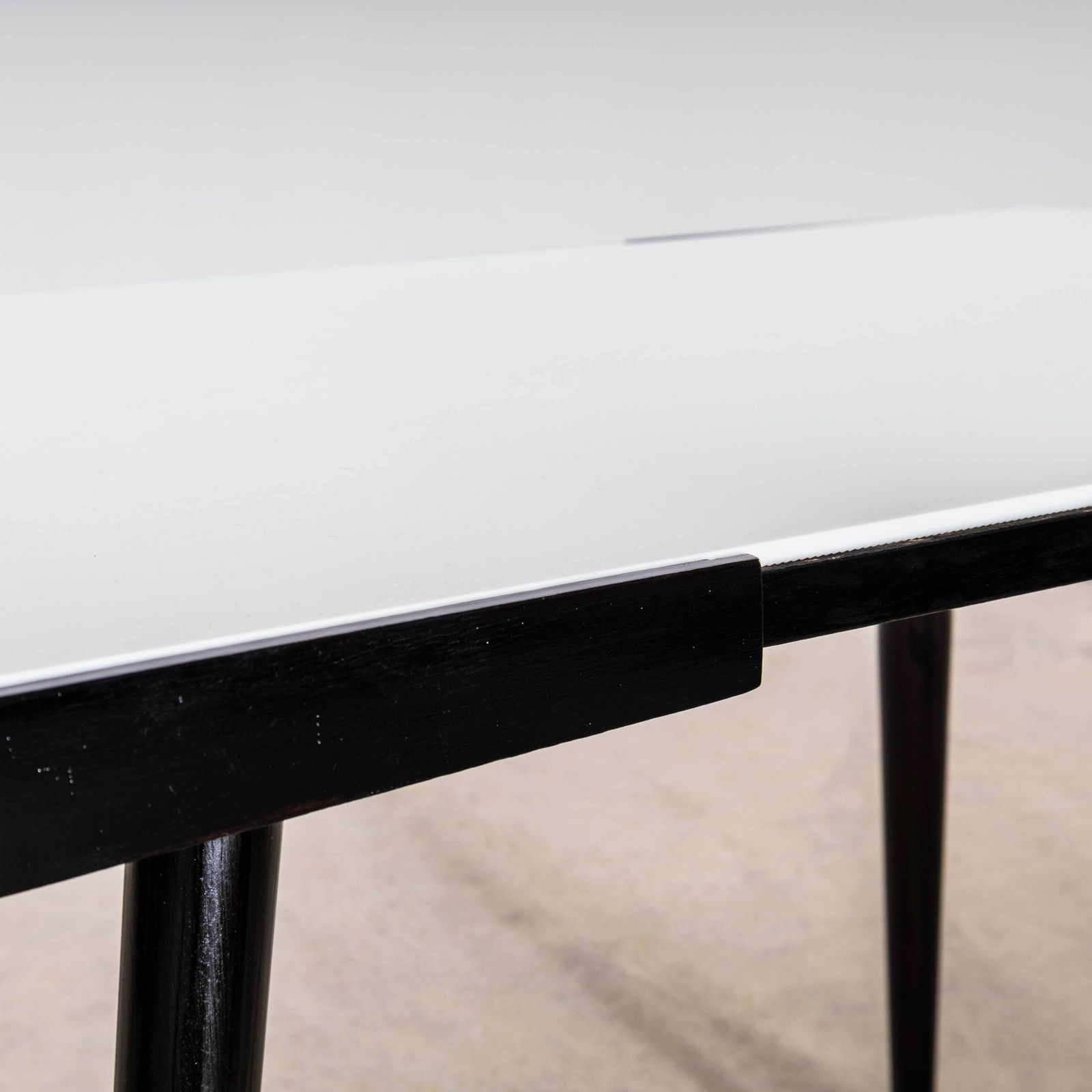 1950’s Czech Side Occasional Table By Jiri Jiroutek – White Opaxit Glass photo buy
