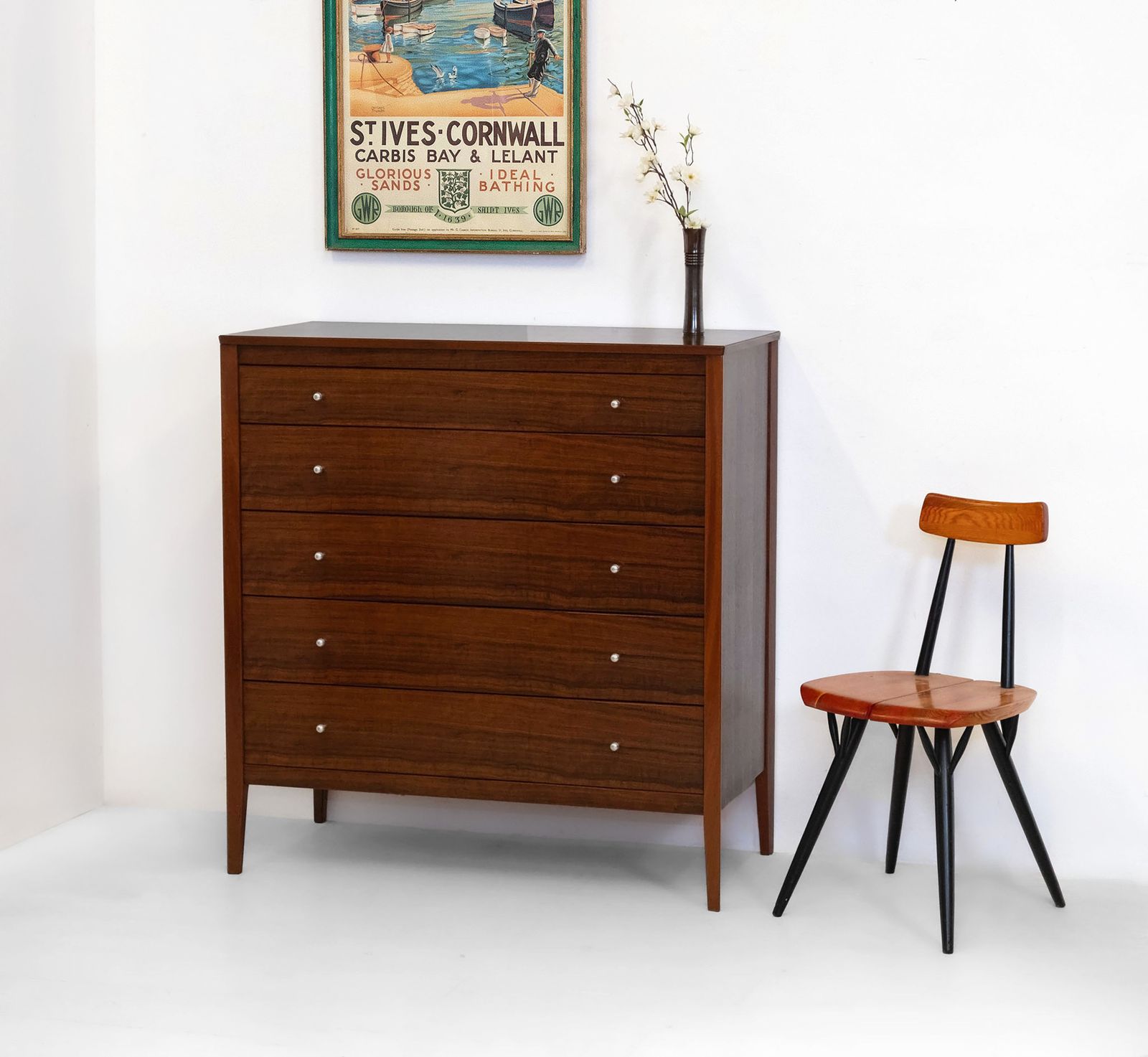 Sleek Gordon Russell Chest Of Drawers In Indian Laurel Mid Century Circa 1960 photo vinterior