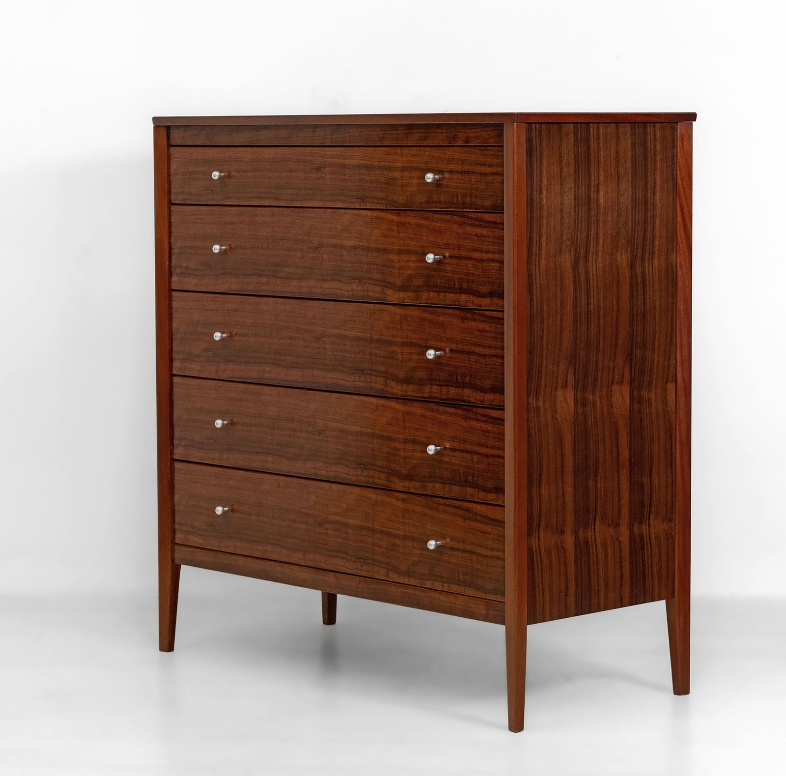 Sleek Gordon Russell Chest Of Drawers In Indian Laurel Mid Century Circa 1960