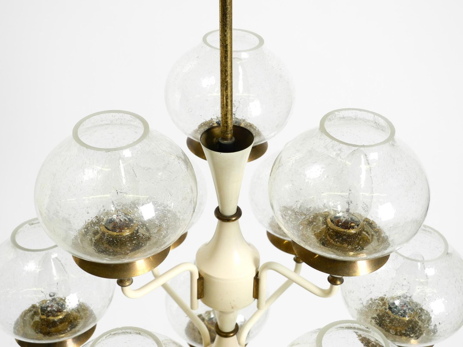 photo vintage Beautiful Large 1960s Brass And Glass Tulip Ceiling Lamp By Hans Agne Jakobsson