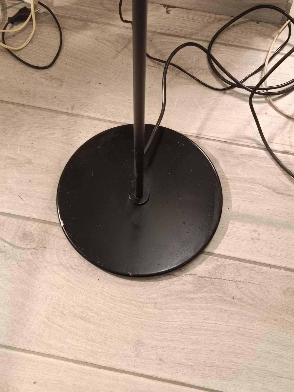 Black Metal And Blown Glass Floor Lamp, Italy 1980s photo 346.0