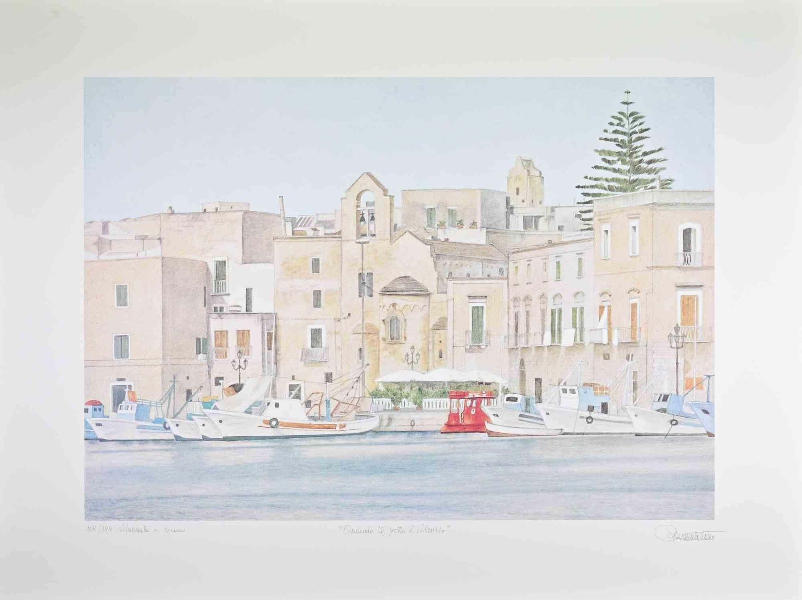 Rosanna Cattaneowhen The Port Is Silent   Lithograph By Rosanna Cattaneo   1990s1990s