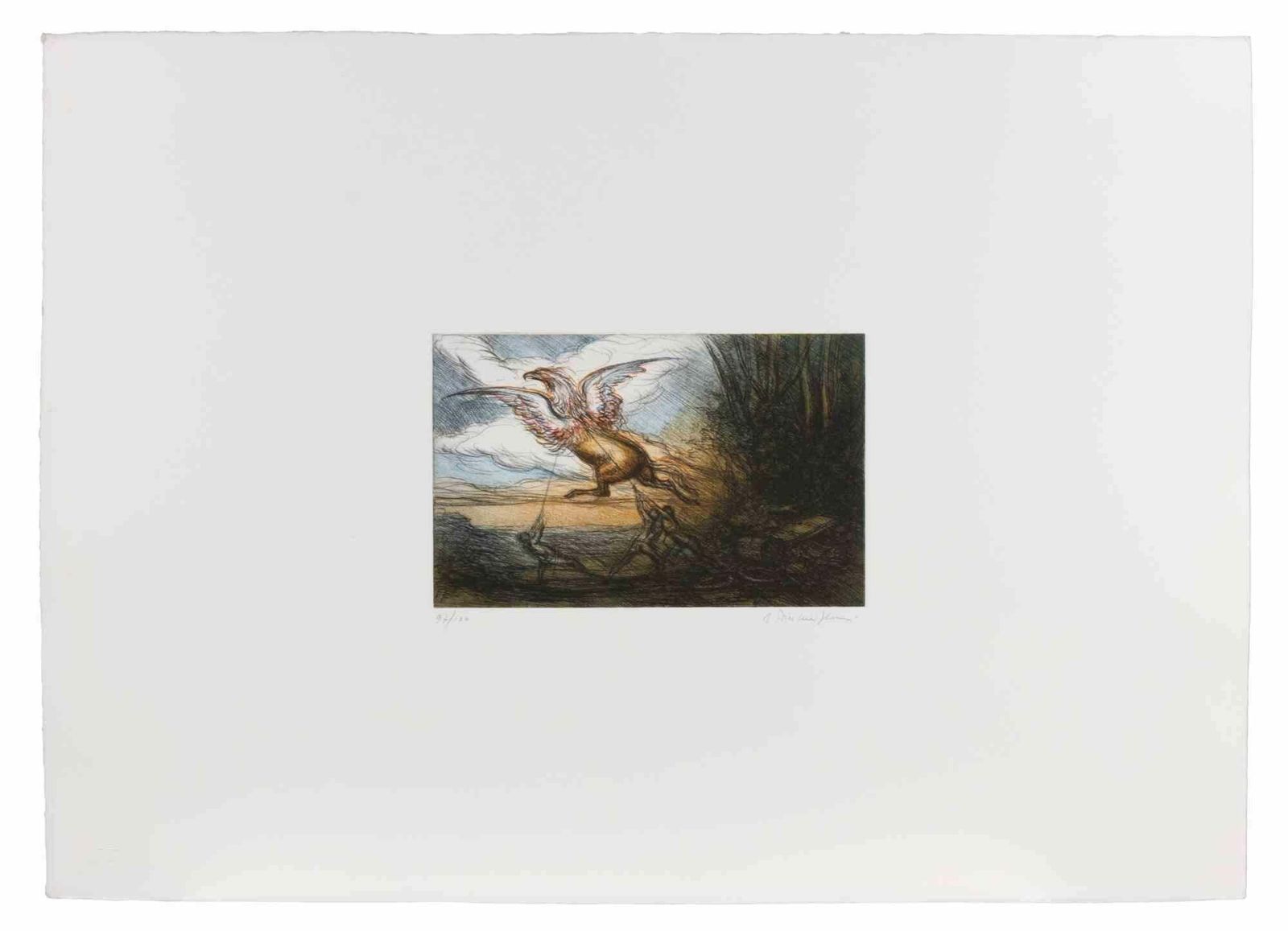 Riccardo Tommasi Ferronithe Capture Of The Griffin   Etching By Tommasi Ferroni   1970s1970s photo furniture