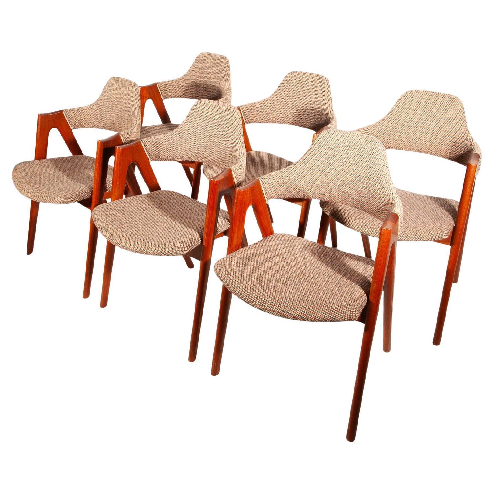 Iconic Scandinavian Set Of Six Teak Dining Chairs By Kai Kristiansen, 1956