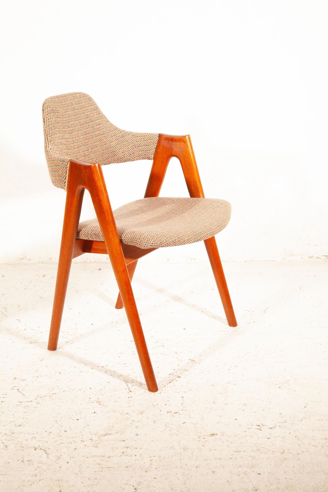 Iconic Scandinavian Set Of Six Teak Dining Chairs By Kai Kristiansen, 1956 photo vintage