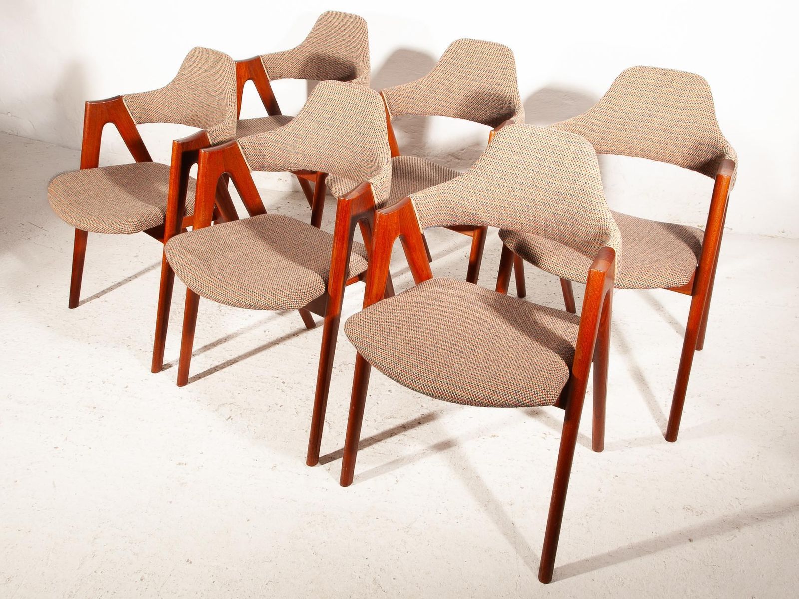 Furniture Iconic Scandinavian Set Of Six Teak Dining Chairs By Kai Kristiansen, 1956 photo